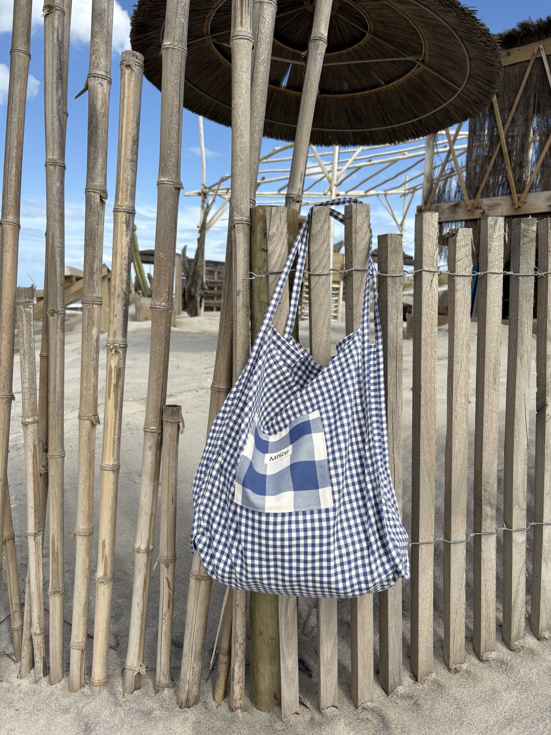 Tote Vichy Azul combinado - 2