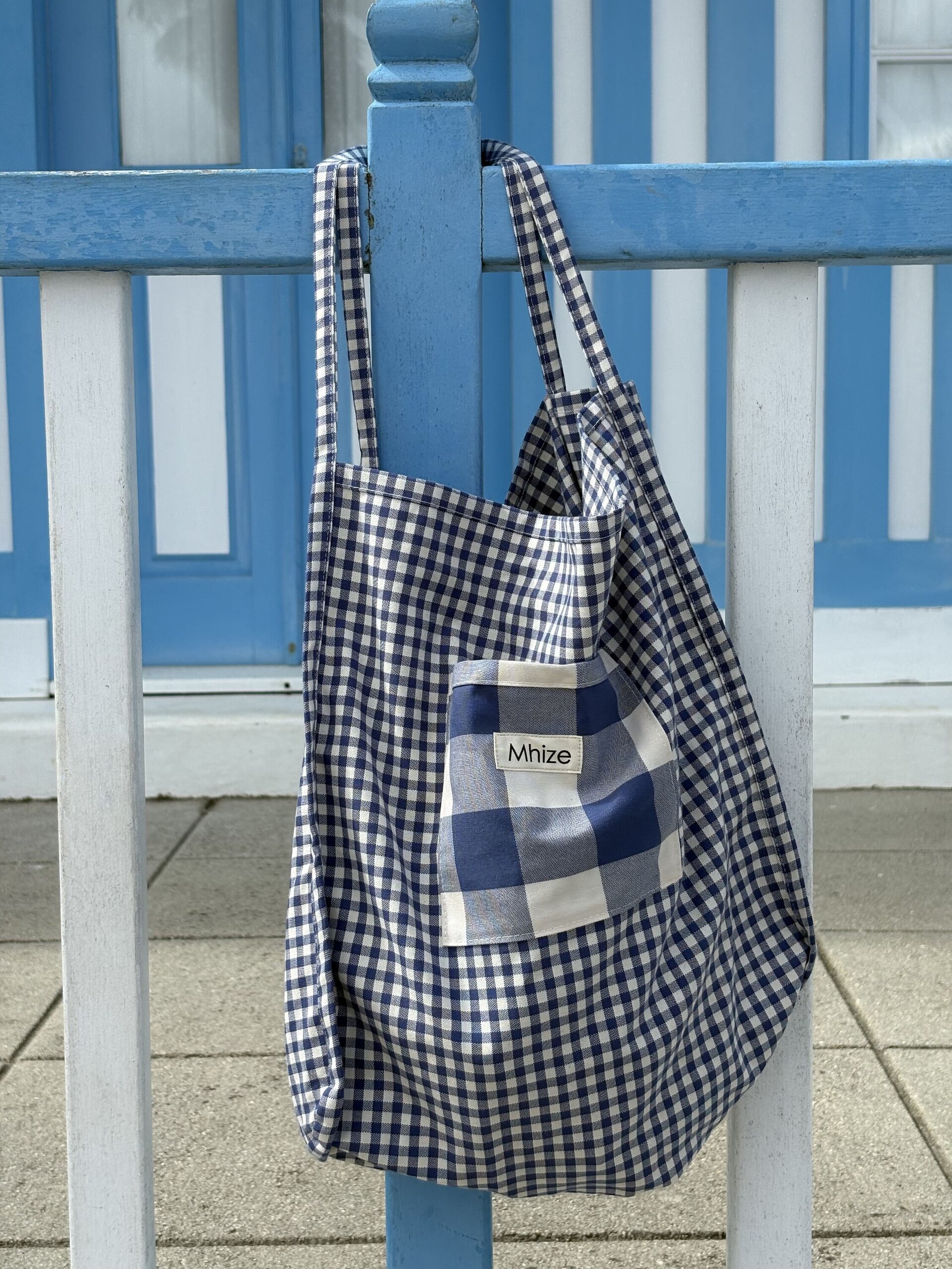 Tote Vichy Azul combinado - 3
