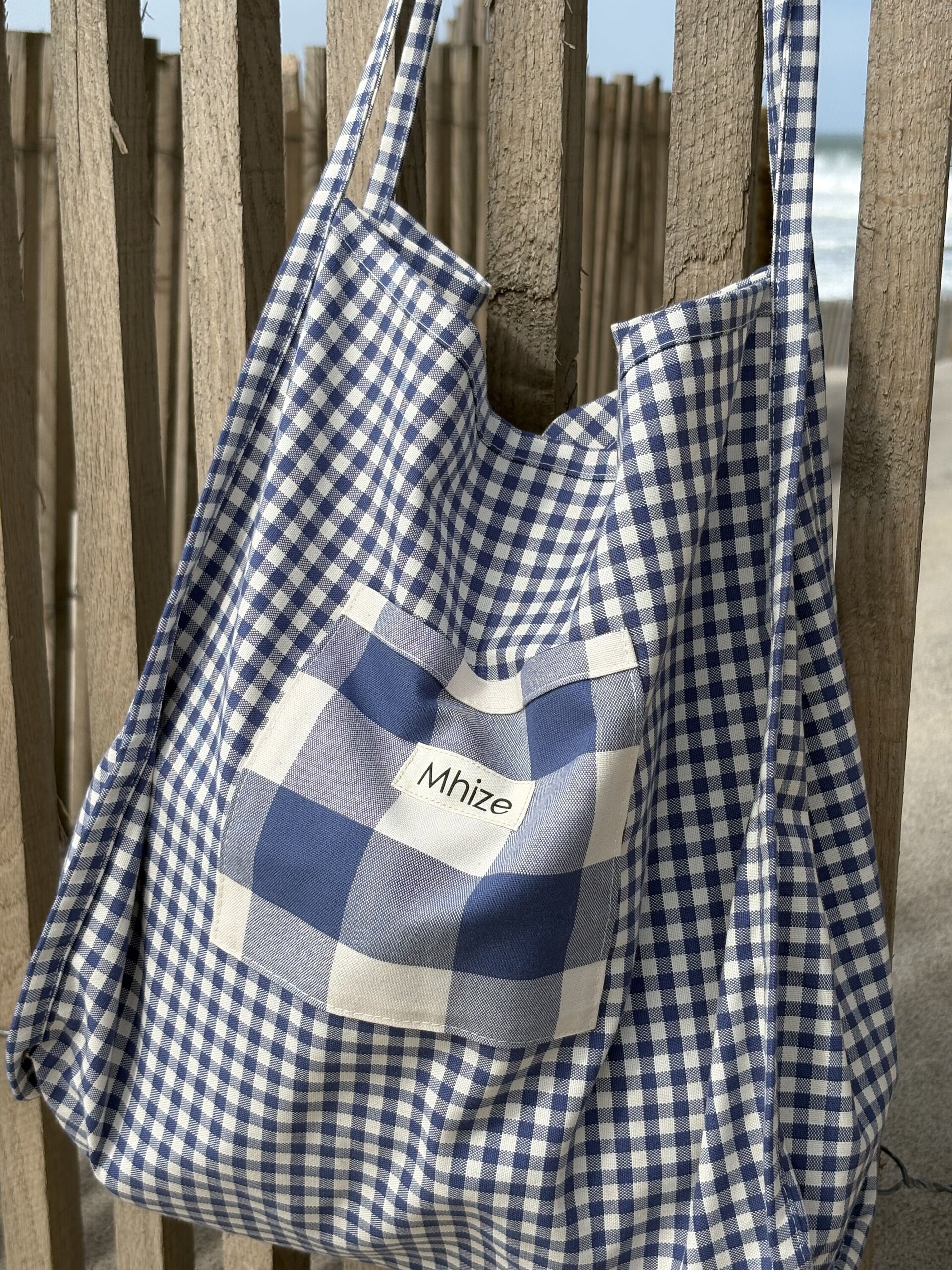 Tote Vichy Azul combinado - 1
