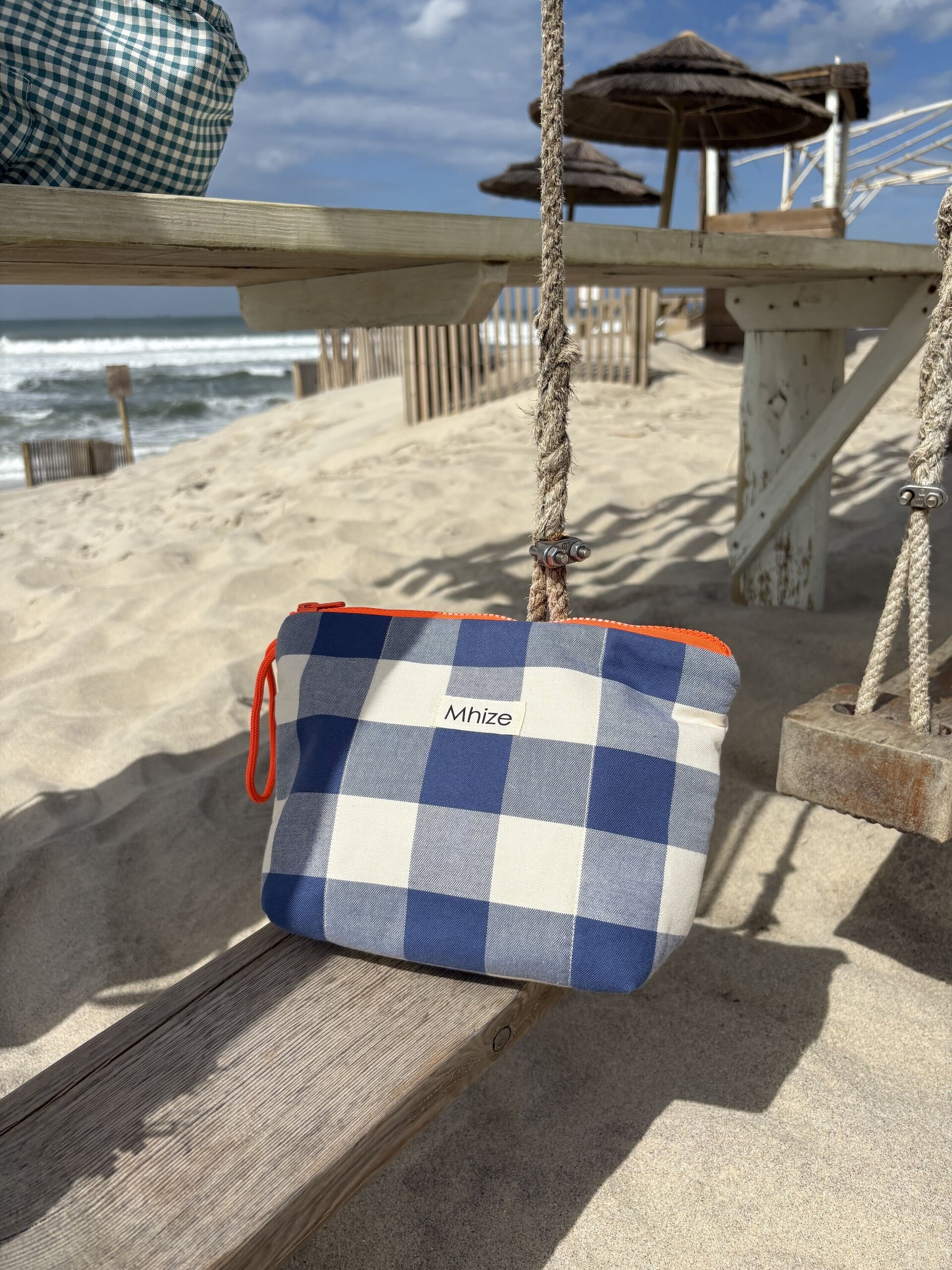 Vichy  grande Azul / Naranja - 3